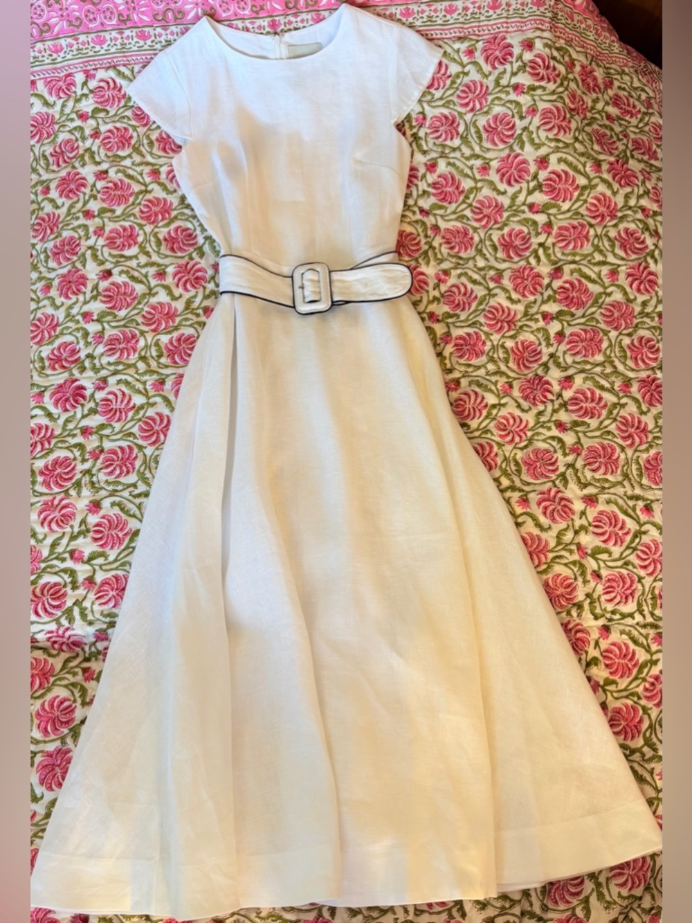 Reformation Felipe Belted Linen Dress In White, NWOT, never worn, no flaws. - Picture 5 of 16